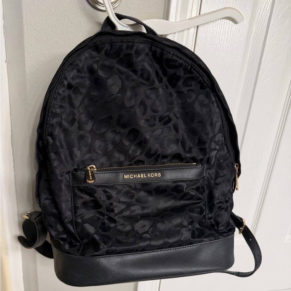 Michael Kors Black Patterned Backpack - image 1